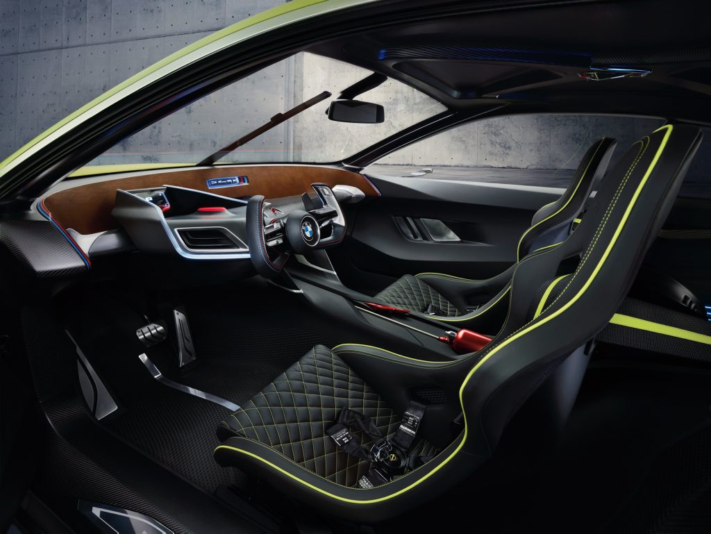 Cabin is almost completely carbon fibre-reinforced plastic with an old CSL-esque wood-effect instrument panel Cabin is almost completely carbon fibre-reinforced plastic with an old CSL-esque wood-effect instrument panel